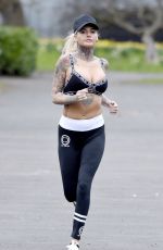 JEMMA LUCY Working Out at a Park in Manchester 03/28/2016