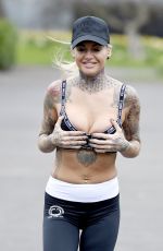 JEMMA LUCY Working Out at a Park in Manchester 03/28/2016