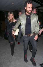 JENNIFER ANISTON and Justin Theroux at Palm Restaurant in Beverly Hills 04/10/2016