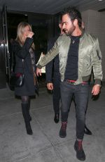 JENNIFER ANISTON and Justin Theroux at Palm Restaurant in Beverly Hills 04/10/2016