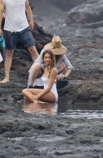 JESSICA ALBA in Swimsuit on the Set of a Photoshoot in Hawaii 04/24/2016