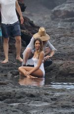 JESSICA ALBA in Swimsuit on the Set of a Photoshoot in Hawaii 04/24/2016