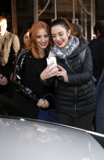 JESSICA CHASTAIN Leaves Claridge