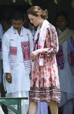 KATE MIDDLETON at Pan Bari Village in Kaziranga National Park in India 04/13/2016
