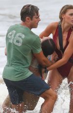 KELLY ROHRBACH on the Set of Baywatch
