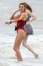 KELLY ROHRBACH on the Set of Baywatch