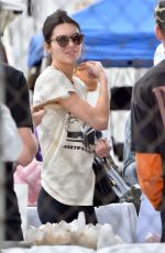 KENDALL JENNER Shopping at Flea Market at Rose Bowl in Pasadena 04/10/2016