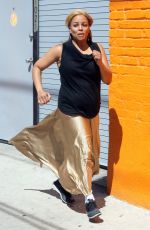 KIM FIELDS Filming a Scene for DWTS in Hollywood 04/18/2016