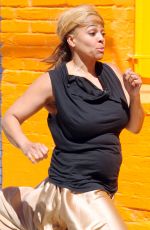 KIM FIELDS Filming a Scene for DWTS in Hollywood 04/18/2016