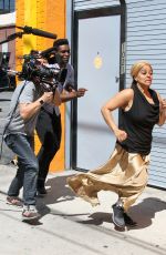 KIM FIELDS Filming a Scene for DWTS in Hollywood 04/18/2016