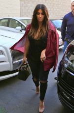 KIM KARDASHIAN Arrives at a Salon in Beverly Hills 03/18/2016