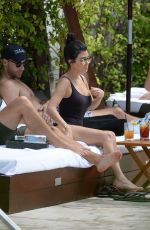 KOURTNEY KARDASHIAN in Swimsuit at a Pool in Miami Beach 04/23/2016