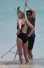 LARA STONE in Bikini on the Set of a Photoshoot in Miami Beach 04/29/2016