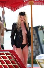 LARA STONE in Bikini on the Set of a Photoshoot in Miami Beach 04/29/2016