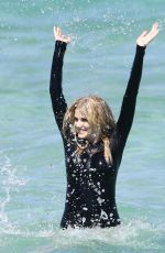 LARA STONE in Bikini on the Set of a Photoshoot in Miami Beach 04/29/2016