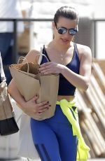 LEA MICHELE Leaves a Gym in Brentwood 04/27/2016