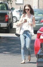 LILY COLLINS in Jeans Out and About in North Hollywood 04/22/2016