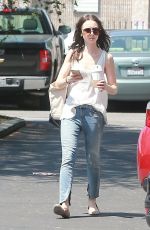 LILY COLLINS in Jeans Out and About in North Hollywood 04/22/2016