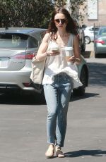 LILY COLLINS in Jeans Out and About in North Hollywood 04/22/2016