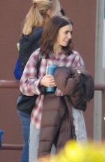 LILY COLLINS on the Set 