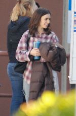 LILY COLLINS on the Set 