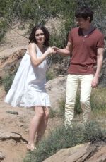 LILY COLLINS on the Set 