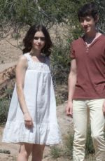 LILY COLLINS on the Set 