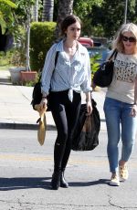 LILY COLLINS Out Shopping in Los Angeles 04/23/2016