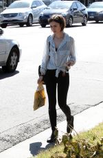 LILY COLLINS Out Shopping in Los Angeles 04/23/2016