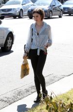 LILY COLLINS Out Shopping in Los Angeles 04/23/2016