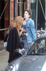 LINDSAY LOHAN and Egor Tarabasov Out in Soho 04/15/2016