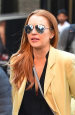LINDSAY LOHAN Out and About in New York 04/13/2016