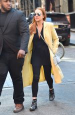 LINDSAY LOHAN Out and About in New York 04/13/2016