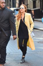 LINDSAY LOHAN Out and About in New York 04/13/2016