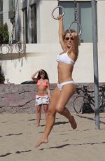 LOUISA LYTTON and CAROLINE PEARCE in Bikinis on the Beach in Santa Monica 04/28/2016
