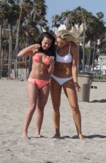 LOUISA LYTTON and CAROLINE PEARCE in Bikinis on the Beach in Santa Monica 04/28/2016