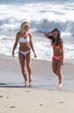 LOUISA LYTTON and CAROLINE PEARCE in Bikinis on the Beach in Santa Monica 04/28/2016