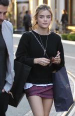 LUCY HALE Out Shopping at The Grove in Los Angeles 03/31/2016