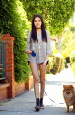 MADISON BEER Walks Her Dog Out in Los Angeles 04/24/2016