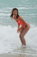 MEGAN MCKENNA in Swimsuit at a Beach un Miami 04/19/2016