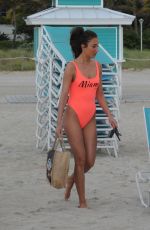 MEGAN MCKENNA in Swimsuit at a Beach un Miami 04/19/2016