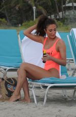 MEGAN MCKENNA in Swimsuit at a Beach un Miami 04/19/2016