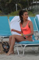 MEGAN MCKENNA in Swimsuit at a Beach un Miami 04/19/2016