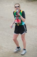 NATLIE DORMER Running at Virgin Money Marathon in London 04/23/2016