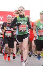 NATLIE DORMER Running at Virgin Money Marathon in London 04/23/2016