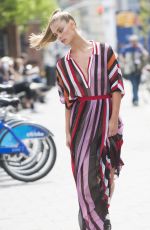 NINA AGDAL on the Set of a Photoshoot in New York 04/25/2016