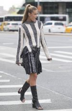 NINA AGDAL on the Set of a Photoshoot in New York 04/25/2016