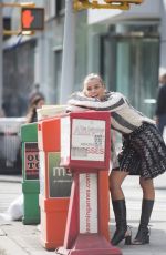 NINA AGDAL on the Set of a Photoshoot in New York 04/25/2016