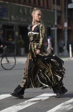 NINA AGDAL on the Set of a Photoshoot in New York 04/25/2016