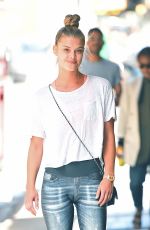 NINA AGDAL Out and About in New York 04/19/2016